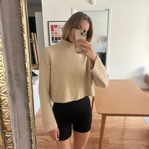 Neutral Turtleneck Sweater